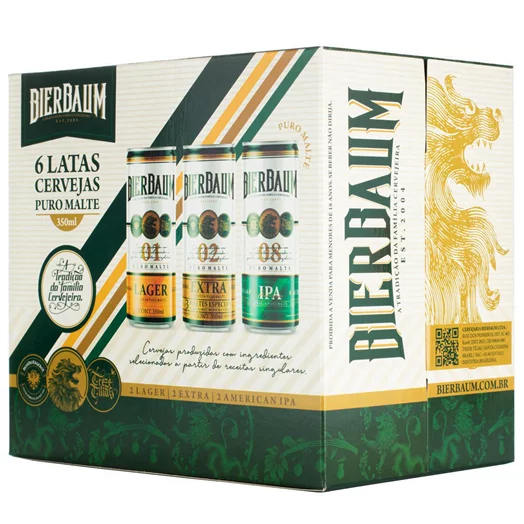 KIT 6 LATAS DE CERVEJAS PURO MALTE BIERBAUM | LATA 350ML - Image 2
